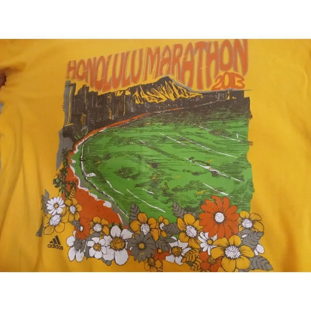 Adidas NWT Performance Honolulu Marathon 2013 Graphic Print T Shirt Small - Picture 5 of 5